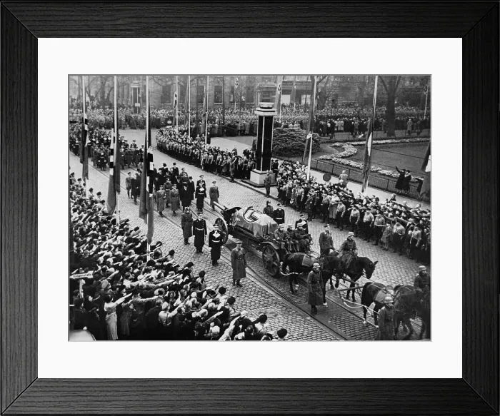 Framed Print : Funeral of Ernst vom Rath (1909-1938), a German diplomat assassinated in Paris in 1938 by a 17 year old exiled Jew, Herschel Grynszpan