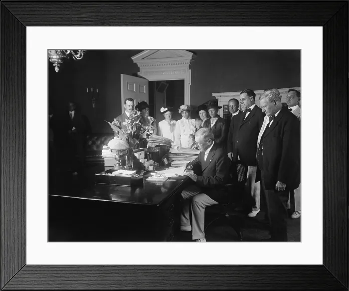 Framed Print : Woodrow Wilson signing the Child Labor Law of 1916, prohibiting interstate commerce of goods made using child labor Framed Print : Woodrow Wilson signing the Child Labor Law of 1916, prohibiting interstate commerce of goods made using child labor