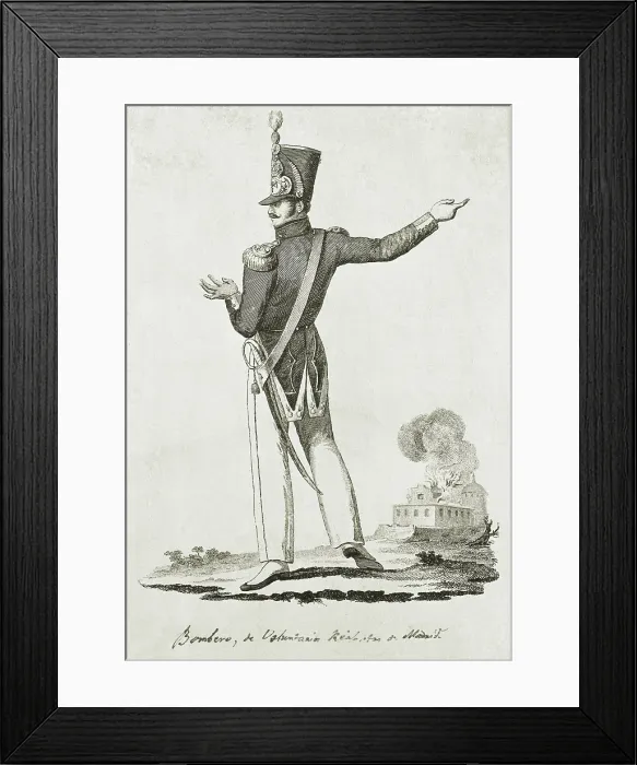 Framed Print : Spain (19th c.). Fireman of the royalist volunteers of Madrid. Etching. SPAIN. Madrid. National Library. AISA / Everett Collection**US SALES ONLY** Framed Print : Spain (19th c.). Fireman of the royalist volunteers of Madrid. Etching. SPAIN. Madrid. National Library. AISA / Everett Collection**US SALES ONLY**