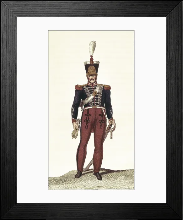 Framed Print : Picture of 'Memoria para la historia de las tropas de la Casa Real de Espaa' by Serafn Mara de Loto (Madrid, 1828). Etching. SPAIN. Madrid. National Library
