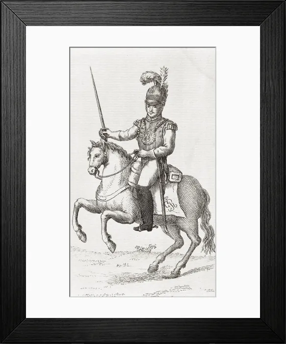 Framed Print : Cuirasser of the Spanish Royal Guard (1825). Engraving. SPAIN. Madrid. National Library. AISA / Everett Collection**US SALES ONLY** Framed Print : Cuirasser of the Spanish Royal Guard (1825). Engraving. SPAIN. Madrid. National Library. AISA / Everett Collection**US SALES ONLY**