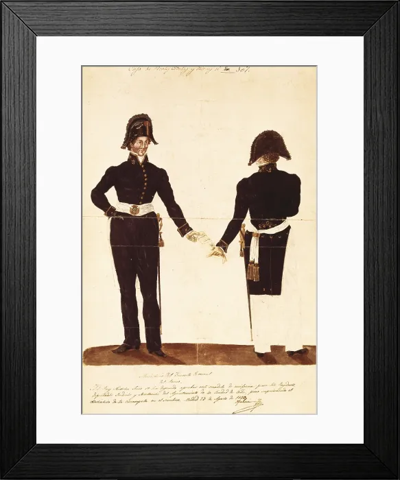 Framed Print : Spain (1833). Uniform for advisors, deputies and secretaries of the city of Cadiz. Litography. SPAIN. Cdiz. Cadiz Provincial Museum. AISA / Everett Collection**US SALES ONLY**