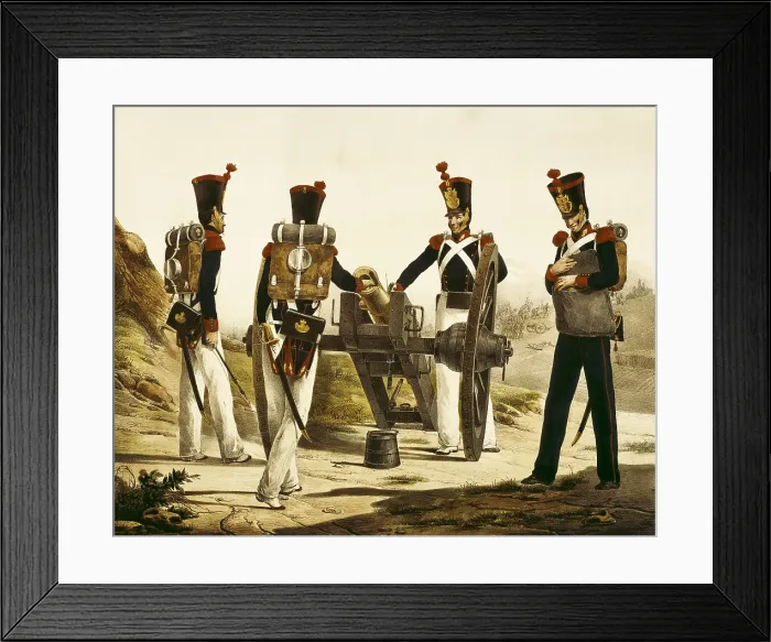 Framed Print : Spain (19th c.). Foot artillery. Picture of the'Coleccin de uniformes del Ejercito Espaol', by Marquis of Zambrano. Litography. SPAIN. Madrid. National Library