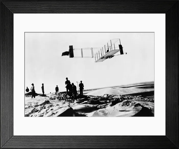 Framed Print : Orville Wright making a record breaking glider flight of 9 3 / 4 min. Kitty Hawk, N.C. October 24, 1911