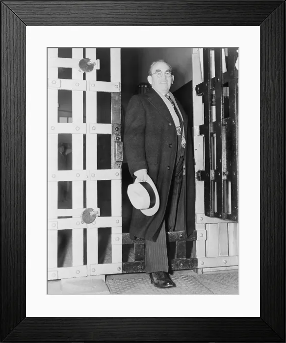 Framed Print : Tom Mooney a socialist labor leader stepped out of San Quentin prison on January 7 1939 after serving 22 years for a bombing conviction based on admitted perjury Framed Print : Tom Mooney a socialist labor leader stepped out of San Quentin prison on January 7 1939 after serving 22 years for a bombing conviction based on admitted perjury