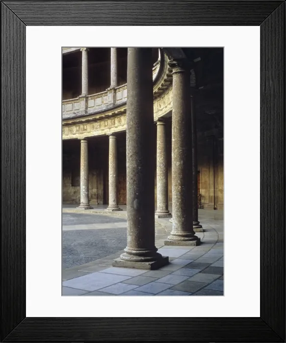 Framed Print : SPAIN. Granada. Alhambra. Palace of Charles V. View of the court. Renaissance art. Architecture. - Lucas Vallecillos / Iberfoto / Everett Collection (135461)**US SALES ONLY**