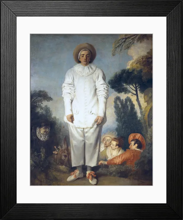 Framed Print : WATTEAU, Jean-Antoine (1684-1721). Pierrot also known as Gilles. ca. 1718 - ca. 1719. Rococo. Oil on canvas. FRANCE. Paris. Louvre Museum Framed Print : WATTEAU, Jean-Antoine (1684-1721). Pierrot also known as Gilles. ca. 1718 - ca. 1719. Rococo. Oil on canvas. FRANCE. Paris. Louvre Museum