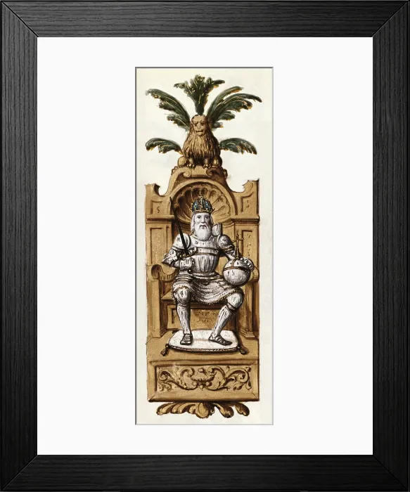 Framed Print : Alfonso VII, 'The Emperor' (1105-1157). King of LeonandCastile(1126-1157). Genealogia de los Reyes de Espana. 1463. Work by CARTAGENA, Alonso de (1384-1456). Gothic art