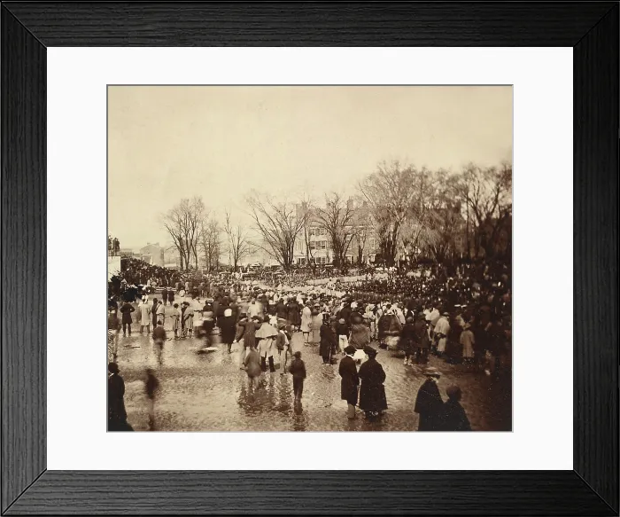 Framed Print : The crowd at Abraham Lincoln's second inauguration 1865 shows a rain soaked street. March 4, 1865 Framed Print : The crowd at Abraham Lincoln's second inauguration 1865 shows a rain soaked street. March 4, 1865