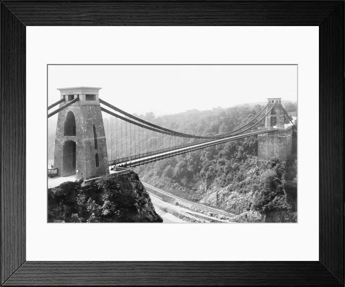 Framed Print : The Clifton Suspension Bridge spans the Avon Gorge near Bristol, England. Isambard Brunel won the competition to build the bridge in 1830 Framed Print : The Clifton Suspension Bridge spans the Avon Gorge near Bristol, England. Isambard Brunel won the competition to build the bridge in 1830