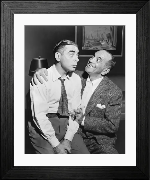 Framed Print : Al Jolson right sings to Eddie Cantor in a 1941 rehearsal Framed Print : Al Jolson right sings to Eddie Cantor in a 1941 rehearsal