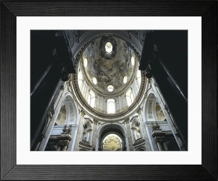 Framed Print : FISCHER VON ERLACH, Josef Emanuel (1693-1742); FISCHER VON ERLACH, Johann Bernhard (1656-1723). Karlskirche. AUSTRIA. Vienna. Karlskirche. Dome. Baroque art. Architecture