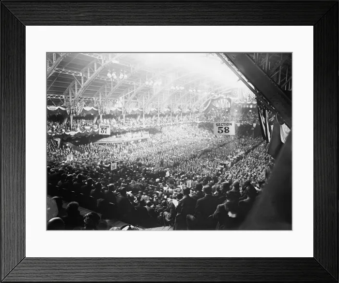 Framed Print : 1912 Democratic Convention nominated Woodrow Wilson. Broad view of convention delegates at the Fifth Regiment Armory, Baltimore, Maryland Framed Print : 1912 Democratic Convention nominated Woodrow Wilson. Broad view of convention delegates at the Fifth Regiment Armory, Baltimore, Maryland