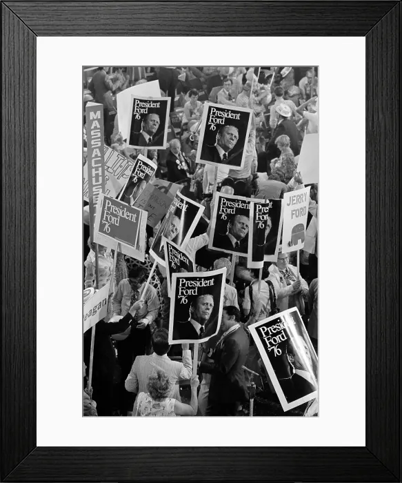 Framed Print : 1976 Republican Convention. Demonstration for incumbent President Gerald Ford on convention floor