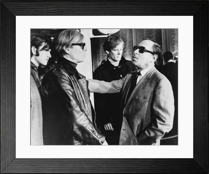 Framed Print : Andy Warhol (left) and Tennessee Williams (right) talking on the S.S. France, 1967 Framed Print : Andy Warhol (left) and Tennessee Williams (right) talking on the S.S. France, 1967