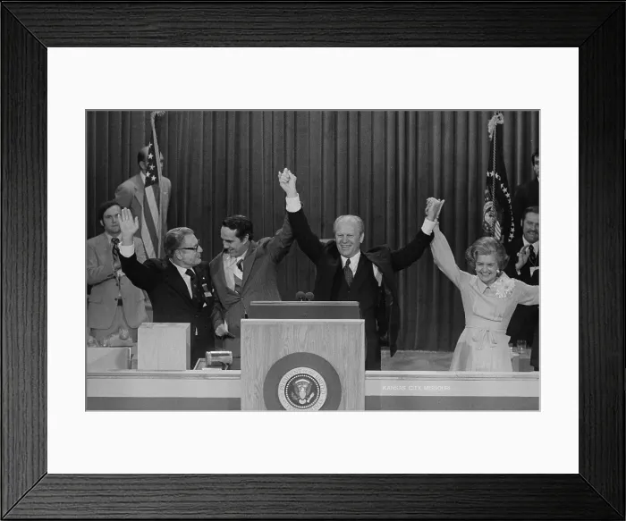 Framed Print : 1976 Republican National Convention, in Kansas City, Missouri nominated the incumbent President Gerald Ford