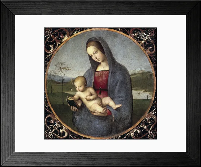Framed Print : Raphael (1483-1520). Madonna Conestabile. 1504. Renaissance art. Cinquecento. Tempera. RUSSIA. Saint Petersburg. State Hermitage Museum. - C