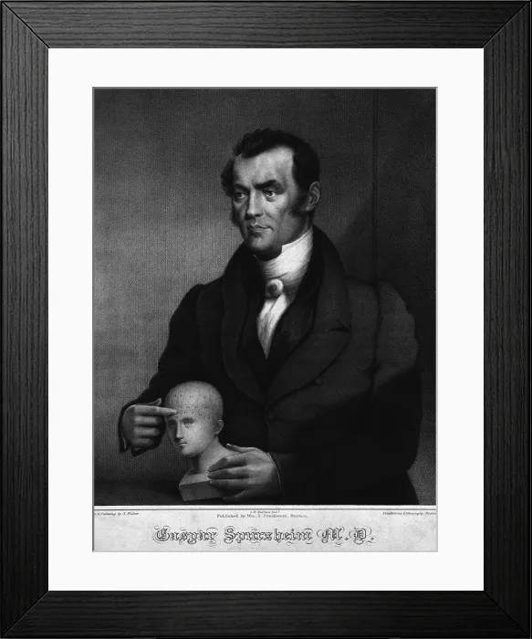 Framed Print : Johann Gaspar Spurzheim (1776-1832), German physician who toured Europe and the United States popularizing phrenology Framed Print : Johann Gaspar Spurzheim (1776-1832), German physician who toured Europe and the United States popularizing phrenology