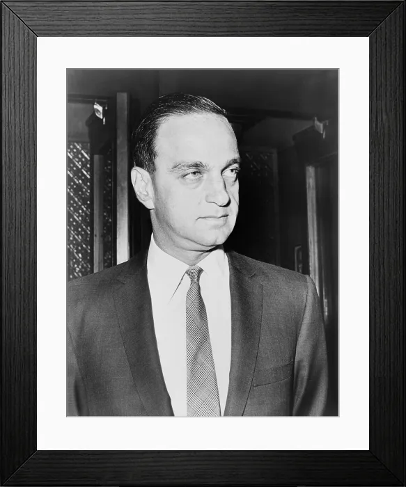 Framed Print : Roy M. Cohn 1927-1986 formerly an assistant to Senator McCarthy during his anti-Communist crusades created controversy by his politics ethics Framed Print : Roy M. Cohn 1927-1986 formerly an assistant to Senator McCarthy during his anti-Communist crusades created controversy by his politics ethics