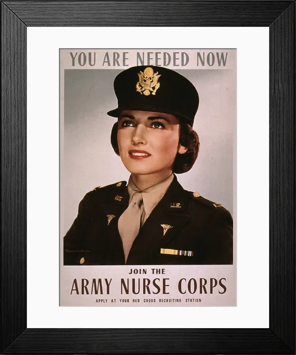 Framed Print : Join the Army Nurse Corps. 1943 recruiting poster for U.S. Army nurses Framed Print : Join the Army Nurse Corps. 1943 recruiting poster for U.S. Army nurses