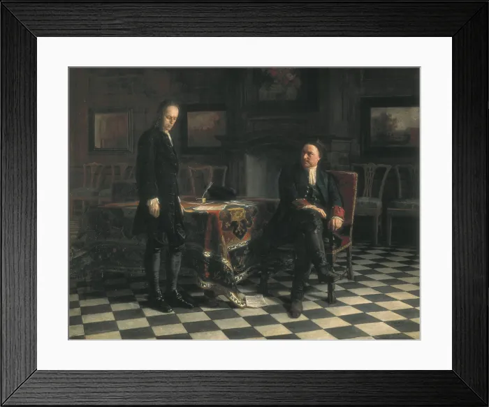 Framed Print : GE, Nikolai Nikolaevich (1831-1894). Peter the Great interrogating the Tsarevich Alexey. 1871. Oil on canvas. RUSSIA. Moscow. Tretyakov Gallery
