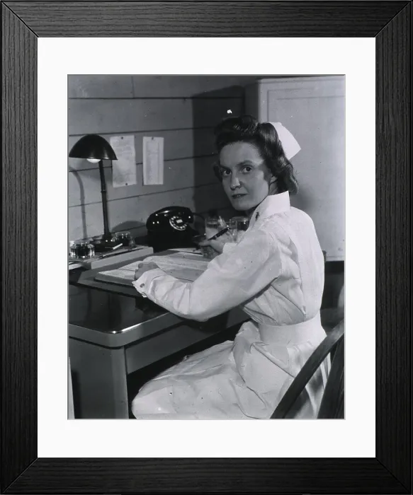 Framed Print : 2nd Lieutenant Venita Busse, U.S. Army nurse on duty during World War II Framed Print : 2nd Lieutenant Venita Busse, U.S. Army nurse on duty during World War II