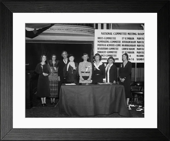 Framed Print : Society women against Prohibition, April 1932. Second from left is Mrs. Archibald B. Roosevelt, and second from right is Mrs. Pierre S. DuPont. (BSLOC_2013_7_103)