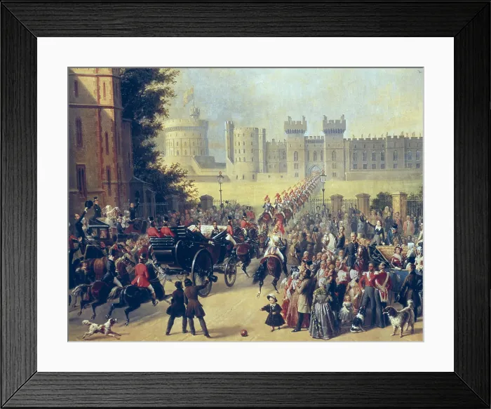 Framed Print : PINGRET, Edouard (1788-1875). Arrival of king Louis-Philippe at Windsor Castle, October 8th, 1844. 1845. Detail. Costumbrism. Oil on canvas. FRANCE. Versailles Framed Print : PINGRET, Edouard (1788-1875). Arrival of king Louis-Philippe at Windsor Castle, October 8th, 1844. 1845. Detail. Costumbrism. Oil on canvas. FRANCE. Versailles
