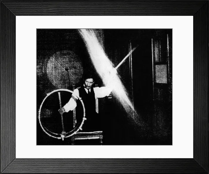 Framed Print : Nikola Tesla 1856-1943 conducted spectacular demonstrations of electricity Framed Print : Nikola Tesla 1856-1943 conducted spectacular demonstrations of electricity