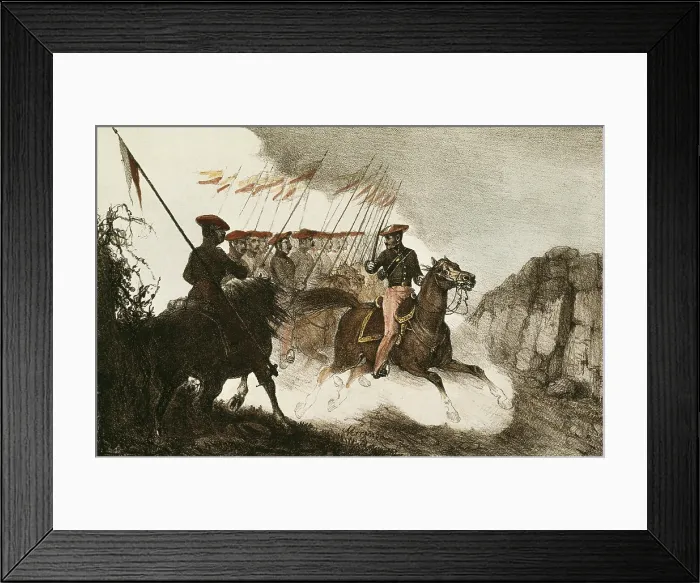 Framed Print : Spain (19th c.). Carlist Wars. Squadron of Biscay. Litography. SPAIN. Donostia. Military Historical Museum. AISA / Everett Collection**US SALES ONLY**
