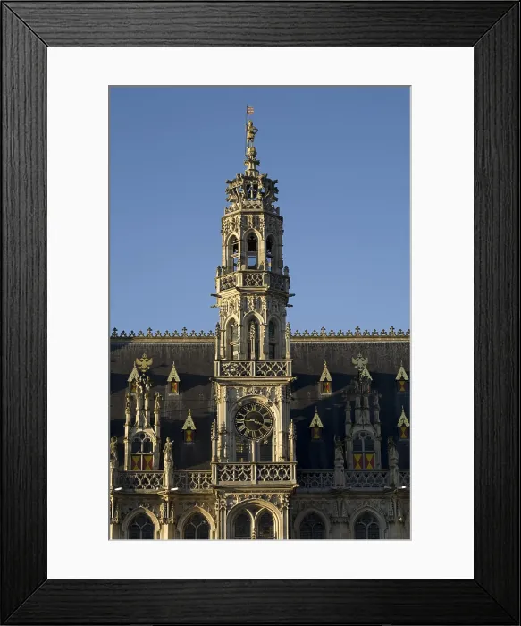 Framed Print : BELGIUM. Oudenarde. Town Hall (Stadhuis) and Bell Tower (Belfort) designed by the architect Hendrik van Pede (1526-1537). Flamboyant gothic. Architecture