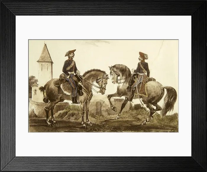 Framed Print : Spain (19th c.). Carlist Wars. Album of the Carlist troops of the North. Cavalry Honour Guard. Litography. Private Collection. AISA / Everett Collection**US SALES ONLY**