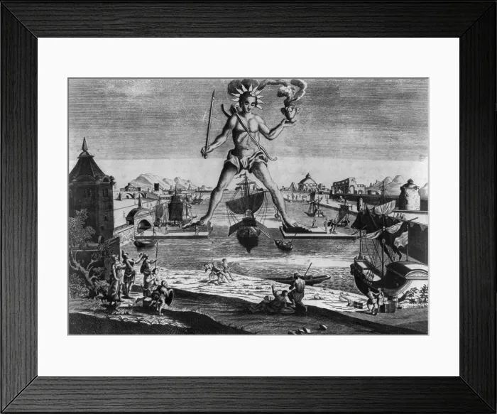 Framed Print : The Colossus of Rhodes, print 1860s