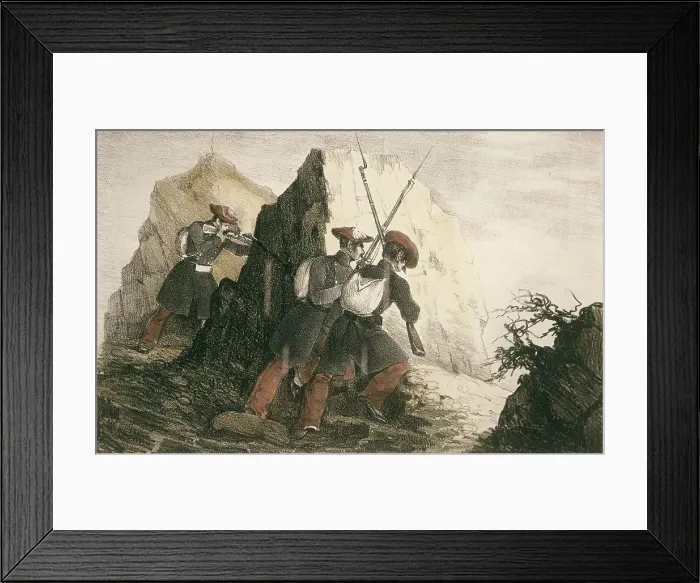 Framed Print : Spain (19th c.). Carlist Wars. Album of the Carlist troops of the North. Infantry from Alava. Litography. Private Collection. AISA / Everett Collection**US SALES ONLY** Framed Print : Spain (19th c.). Carlist Wars. Album of the Carlist troops of the North. Infantry from Alava. Litography. Private Collection. AISA / Everett Collection**US SALES ONLY**