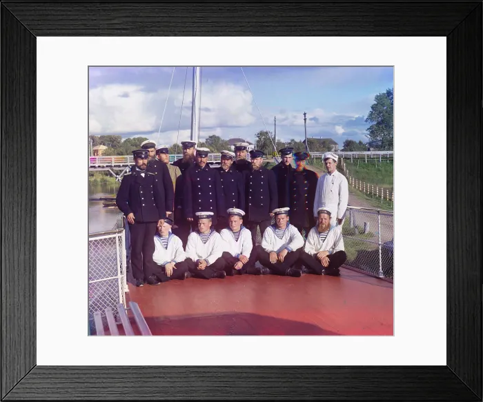 Framed Print : Sailors in Russian navy, 1909