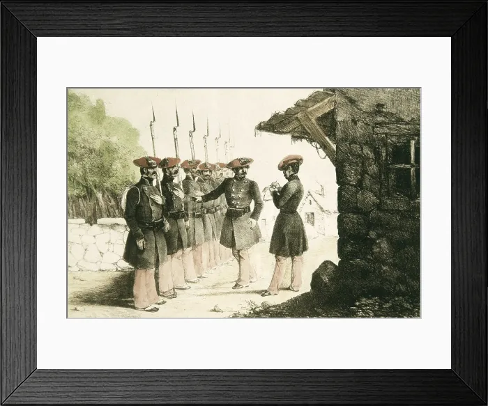Framed Print : Spain (19th c.). Carlist Wars. Album of the Carlist troops of the North. Castilian Infantry. Litography. Private Collection. AISA / Everett Collection**US SALES ONLY**