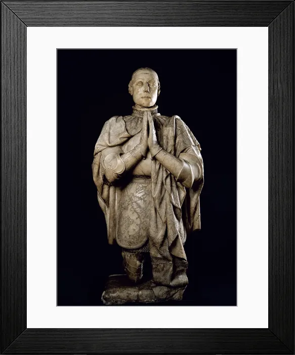 Framed Print : Peter I 'The Cruel' (1334-1369). Kinf of Castile and Leon (1350-1366). Statue prayerful. International gothic. Sculpture on marble. SPAIN. Madrid Framed Print : Peter I 'The Cruel' (1334-1369). Kinf of Castile and Leon (1350-1366). Statue prayerful. International gothic. Sculpture on marble. SPAIN. Madrid