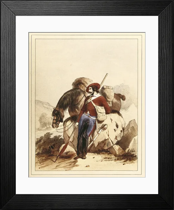Framed Print : Spain (19th c.). Carlist Wars. Cavalry under Cabrera's comandment. Litography. Private Collection. - M.C.Esteban / Iberfoto / Everett Collection (579090)**US SALES ONLY**