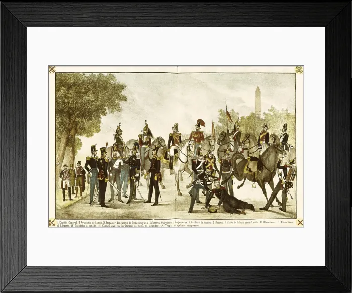 Framed Print : Spanish uniforms of the beginning of the 19th c. Litography. SPAIN. Madrid. National Library. AISA / Everett Collection**US SALES ONLY** Framed Print : Spanish uniforms of the beginning of the 19th c. Litography. SPAIN. Madrid. National Library. AISA / Everett Collection**US SALES ONLY**