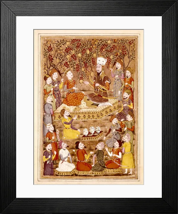 Framed Print : Shahnameh. The Book of Kings. 16th c. Kay Kavus orders his soldiers to capture Rostam. Gouache on paper. 16th c. Persian art. Safavid period. Miniature Painting. FRANCE