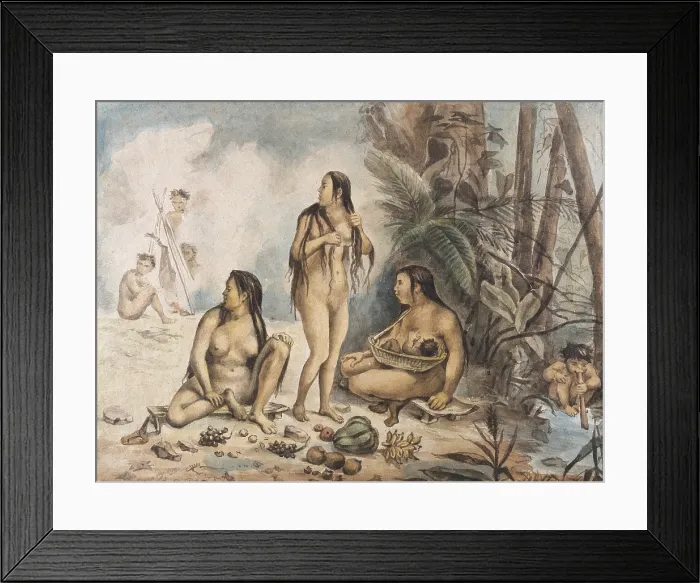 Framed Print : DEBRET, Jean Baptiste (1768-1848). A Colourful and Historic Journey to Brazil. 1839. Indigenous women in Cantagalo. Costumbrism. Litography. BRAZIL. Rio de Janeiro Framed Print : DEBRET, Jean Baptiste (1768-1848). A Colourful and Historic Journey to Brazil. 1839. Indigenous women in Cantagalo. Costumbrism. Litography. BRAZIL. Rio de Janeiro