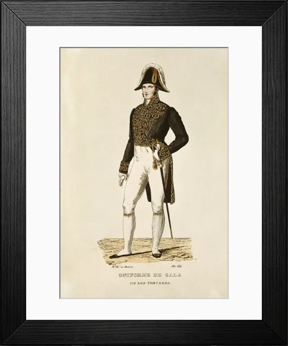 Framed Print : Spain (19th c.). Full dress of 'prceres'. Litography. SPAIN. Madrid. National Library. AISA / Everett Collection**US SALES ONLY**