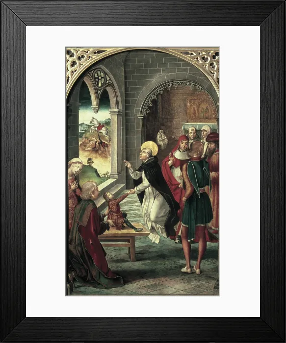 Framed Print : BERRUGUETE, Pedro (1450-1504). Saint Dominic resurrects a young boy. ca. 1495. Renaissance art. Oil on wood. SPAIN. Madrid. Prado Museum Framed Print : BERRUGUETE, Pedro (1450-1504). Saint Dominic resurrects a young boy. ca. 1495. Renaissance art. Oil on wood. SPAIN. Madrid. Prado Museum