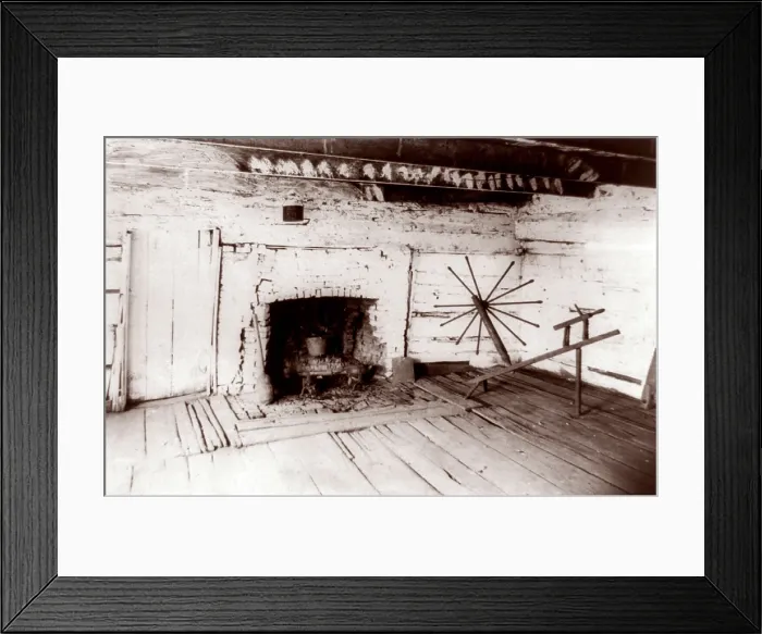 Framed Print : Abraham Lincoln's birthplace, a log cabin in Kentucky with fireplace and the spinning jenny of Mrs. Lincoln. 1891 photo Framed Print : Abraham Lincoln's birthplace, a log cabin in Kentucky with fireplace and the spinning jenny of Mrs. Lincoln. 1891 photo