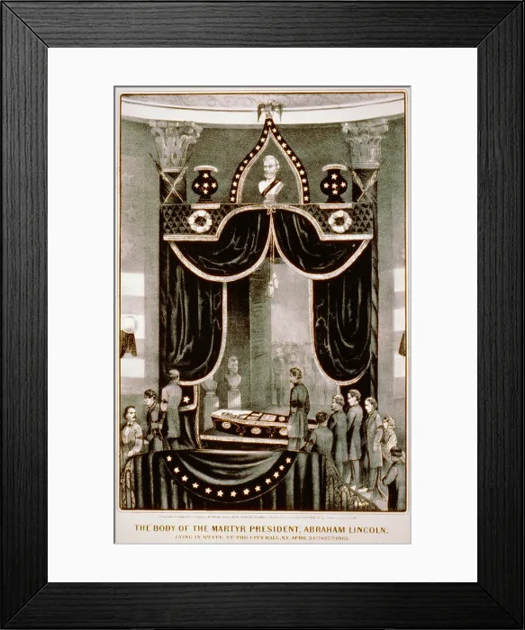 Framed Print : Abraham Lincoln's body lying in State at the city hall, N.Y. April 24-25, 1865
