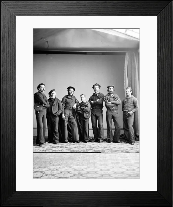 Framed Print : Sailors in Russian navy, 1850s