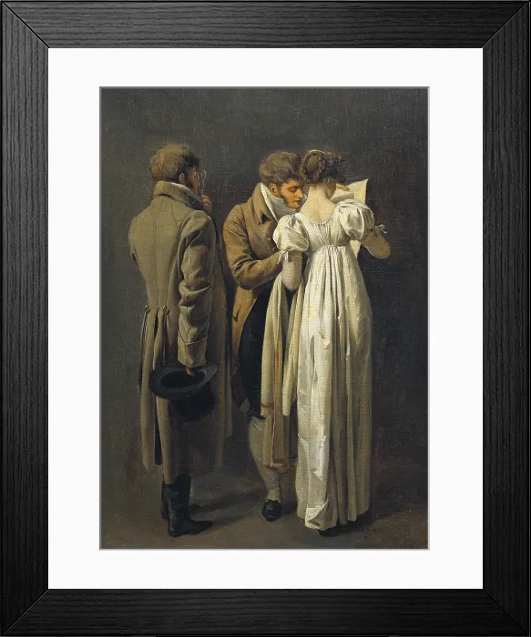 Framed Print : BOILLY, Louis Leopold (1761-1845). The Amateur Print Collectors (Les amateurs d'estampes). beg. 19th c. Neoclassicism. Oil on canvas. FRANCE. Paris. Louvre Museum