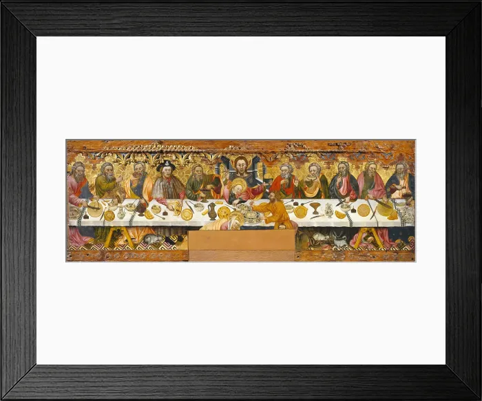 Framed Print : FERRER, Jaume (15th century). The Last Supper. ca. 1370-1400. Catalan school. Gothic art. Tempera on wood. SPAIN. Solsona. Diocesan and Regional Museum. Proc: SPAIN