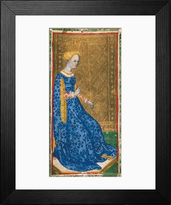 Framed Print : BEMBO, Bonifacio (1420-1482). Tarot Card: The Queen of Swords. 1444-1477. Renaissance art. Quattrocento. Painting. ITALY. Milan. Pinacotheca of Brera