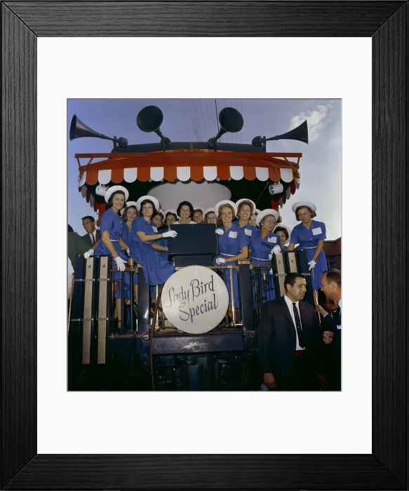 Framed Print : 1964 LBJ Presidential campaign. Lady Bird Johnson starting a four-day, 1, 628-mile campaign train trip through eight southern states